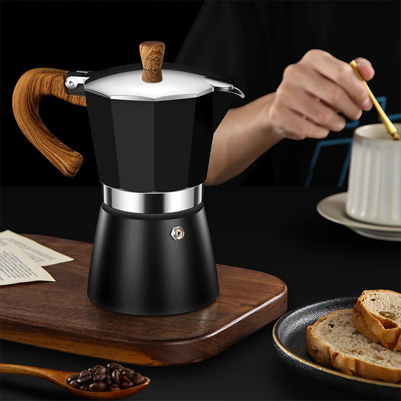Moka Italiana Mango de madera