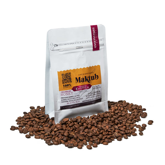 Café Maktub variedad Caturra Chiroso Honey 86,5 pts SCA. (balanceado)